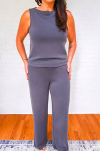 SPANX Wide Leg Pant - Washed Graphite