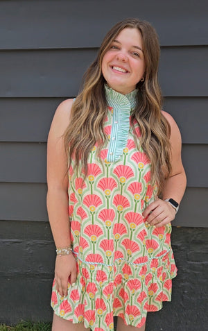 Tilly Pink and Green Flower Dress