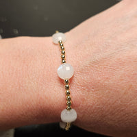 Admire Gold 3mm Bead Bracelet - Moonstone