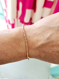 Hope Sincerity Pattern 2mm Bead Bracelet - Bright pink