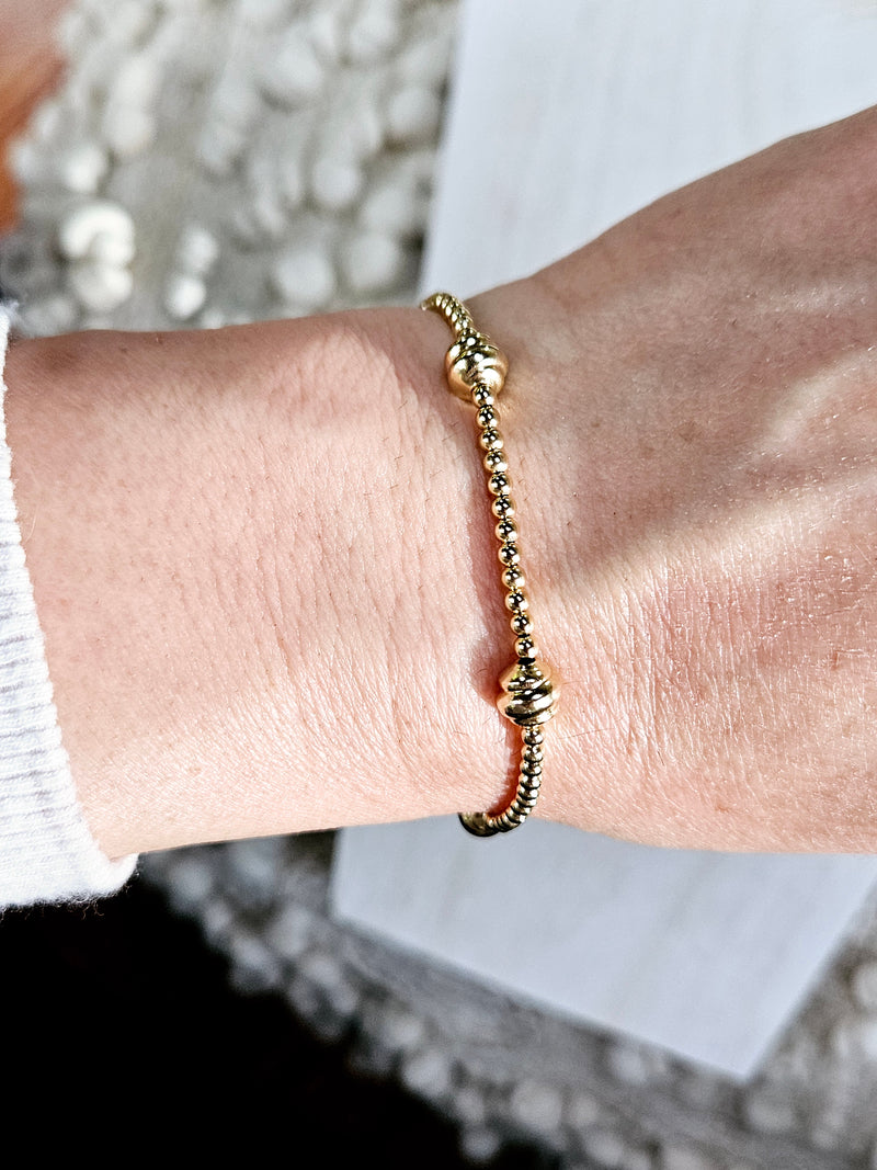 Admire Small Gold 2.5mm Bead Bracelet - Gold