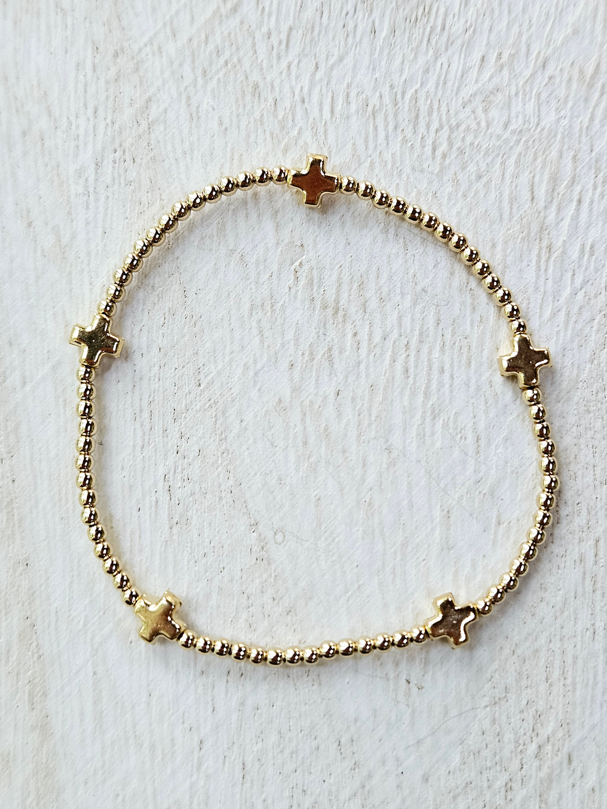 egirl Signature Cross Small Gold 2mm Bracelet - Gold