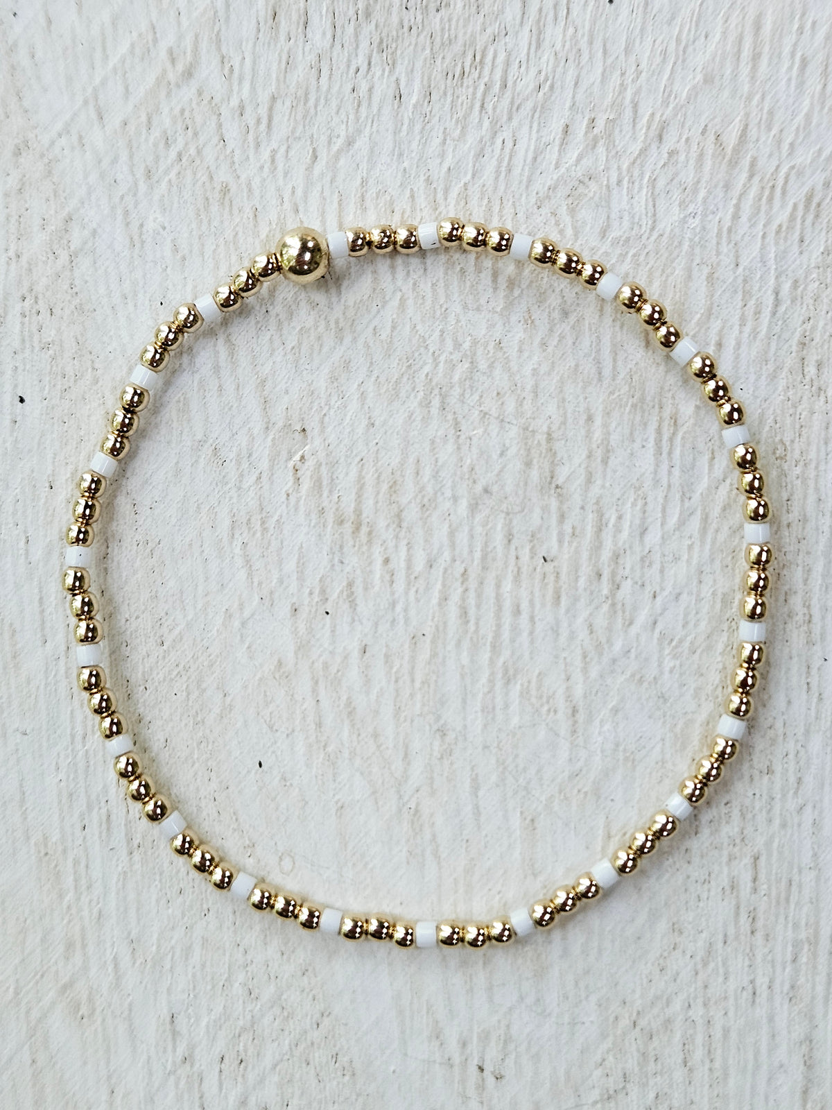 egirl Hope Sincerity Pattern 2 mm Bead Bracelet - White