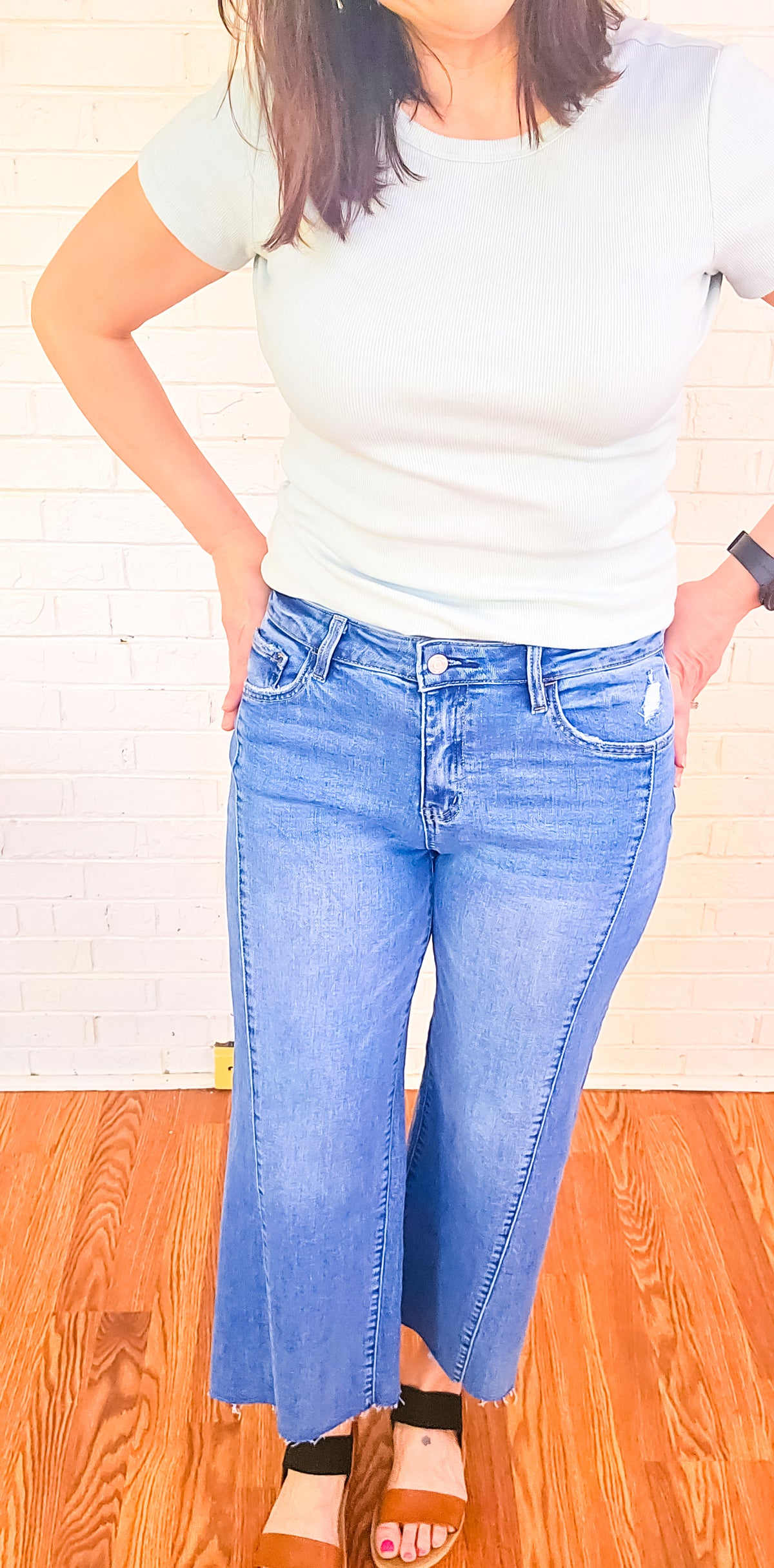 Olivia High Rise Twist Wide Leg Jeans