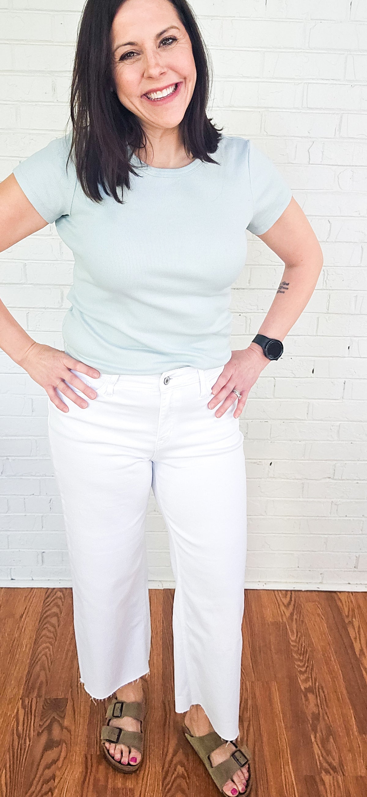 Olivia High Rise Wide Leg Jeans - White