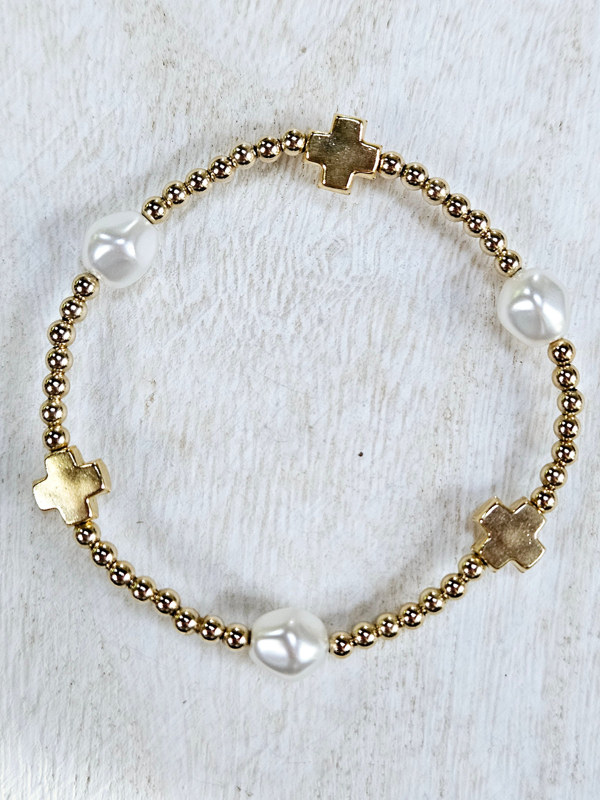 Signature Cross Admire Pearl 3mm Bead - Gold