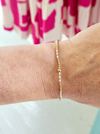 Hope Joy Pattern 2mm Bead Bracelet - White
