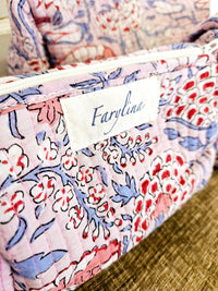 Pink, Blue & Red Quilted Cosmetic Bag - Multiple Sizes