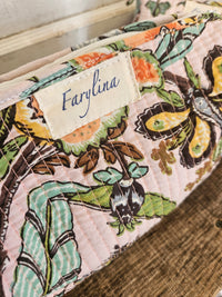 Pink & Green Quilted Cosmetic Bag - Multiple Sizes