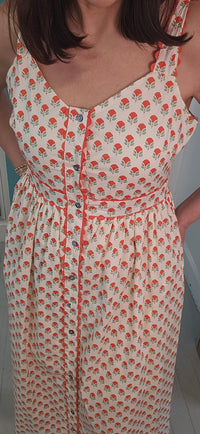 Poppy Picnic Bow Strap Midi Dress