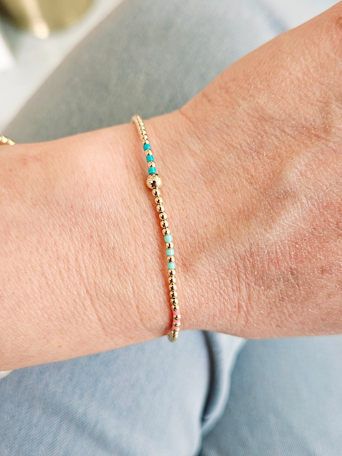 Hope Joy Pattern 2mm Bead Bracelet - Hot Mess SS25