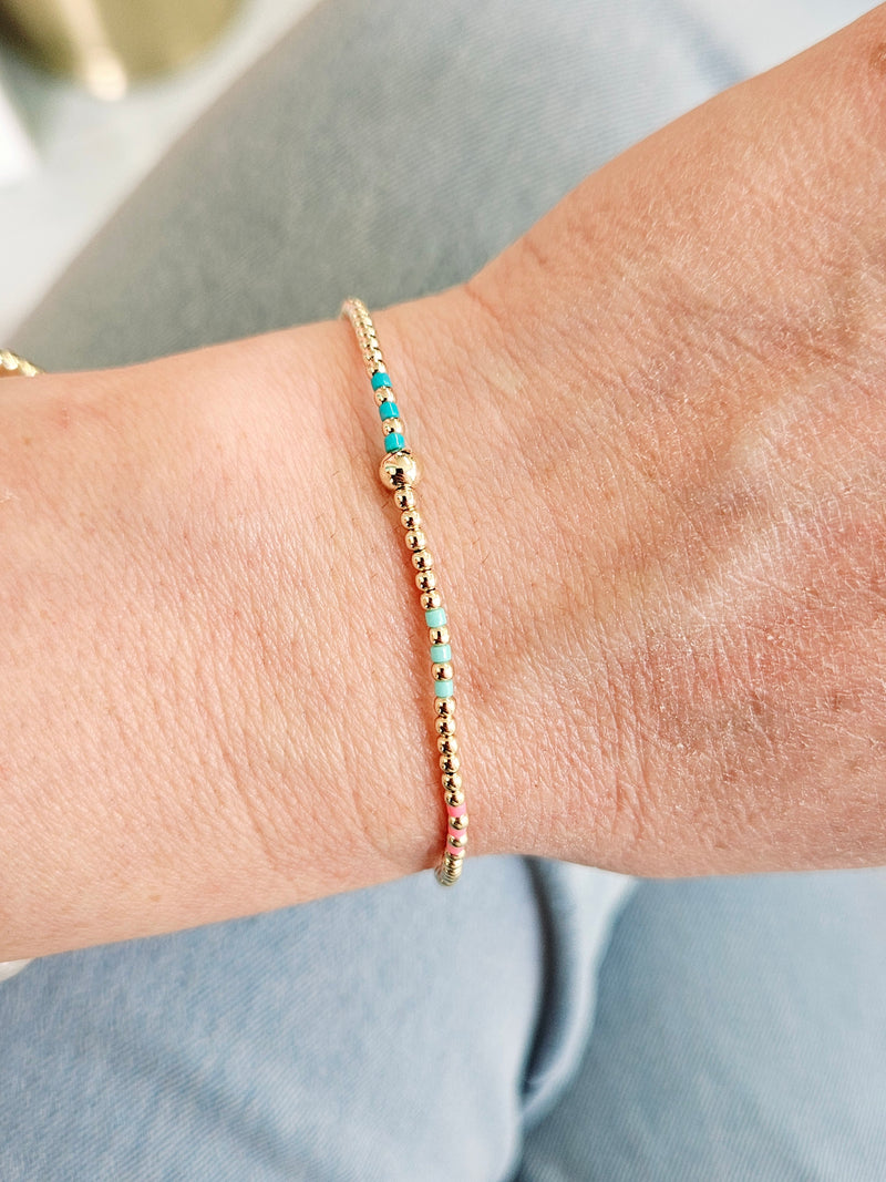 Hope Joy Pattern 2mm Bead Bracelet - Hot Mess SS25