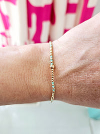 Hope Joy Pattern 2mm Bead Bracelet - Mint