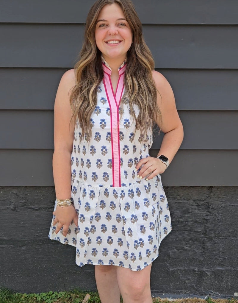 Josephine Blue Floral Dress