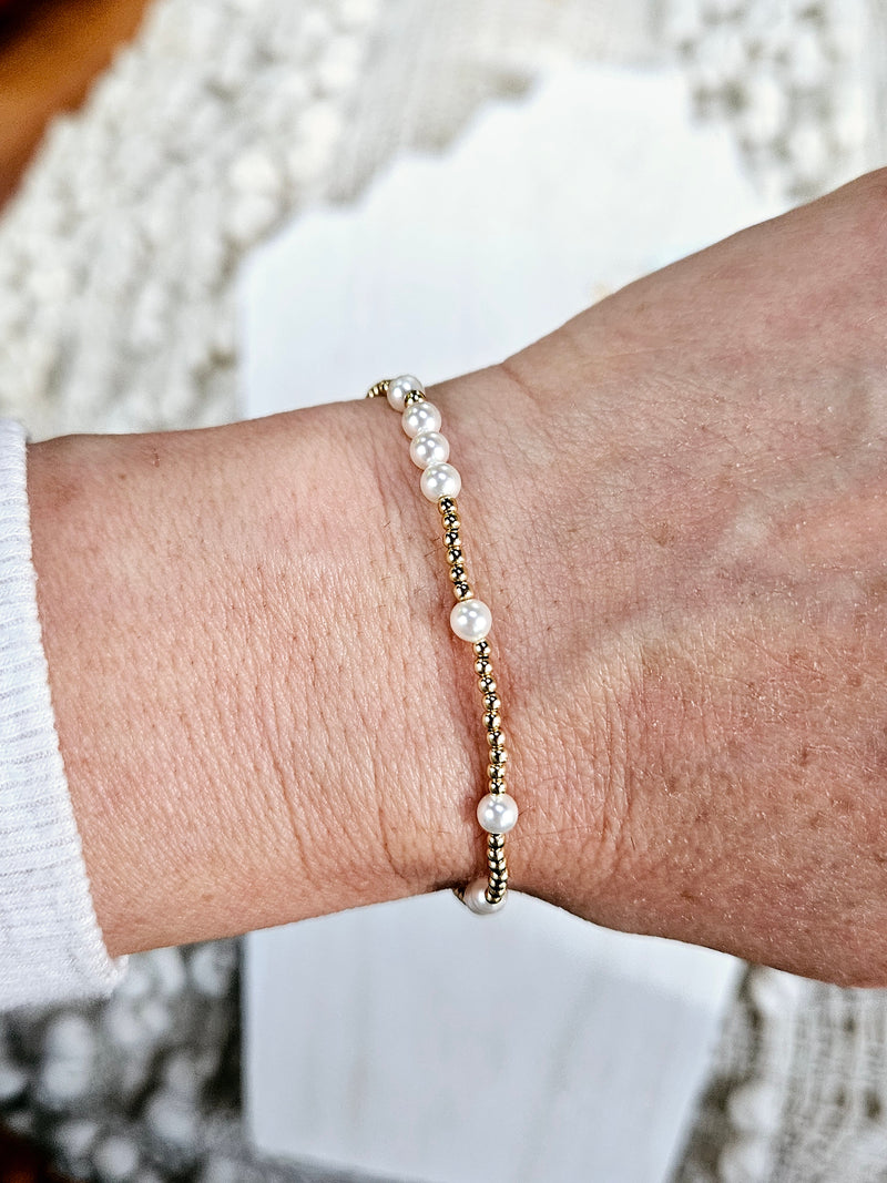 Hope Unwritten Gold & Pearl Bracelet - 4mm