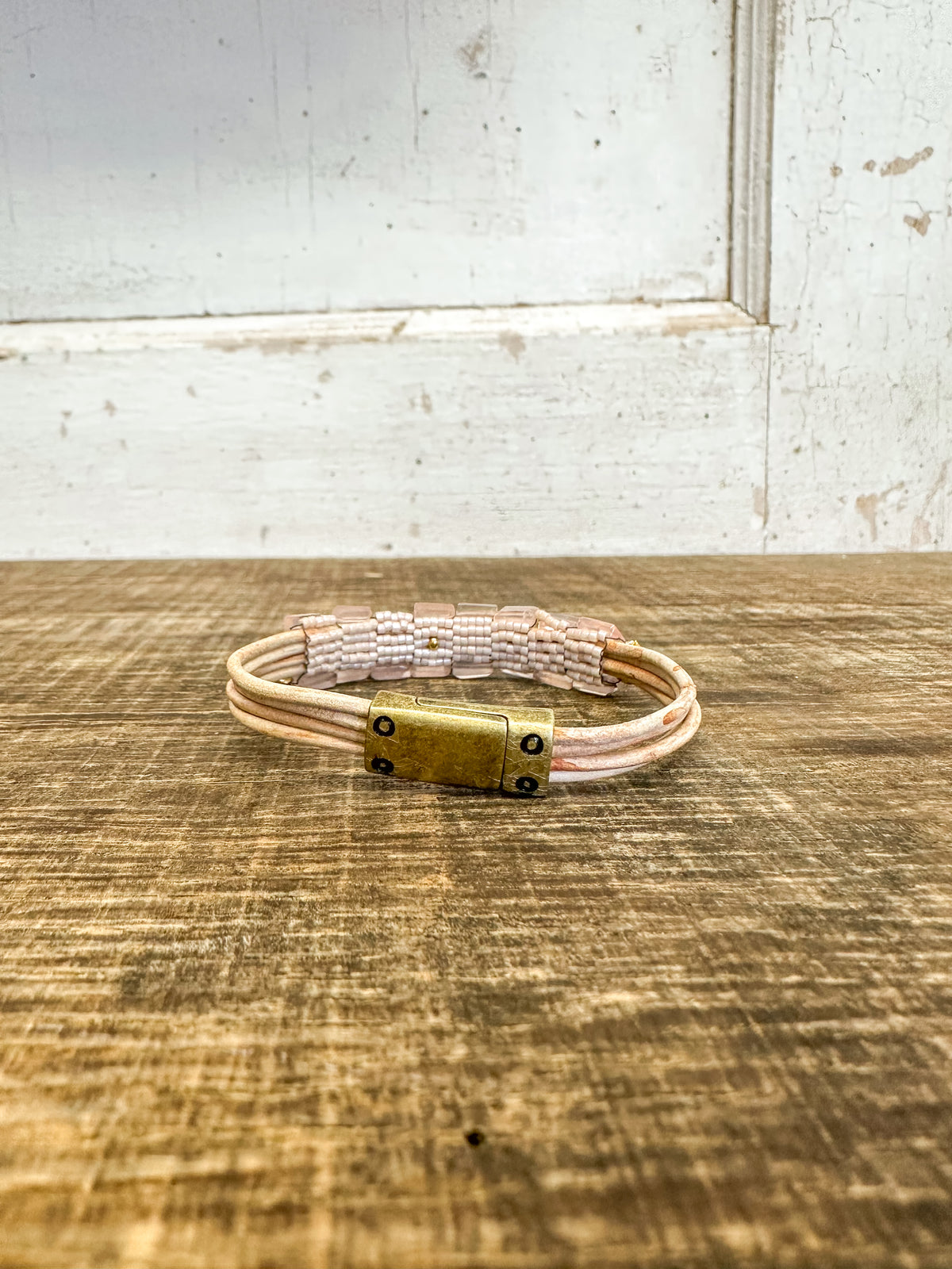 Rose Quartz and Vermeil Bracelet