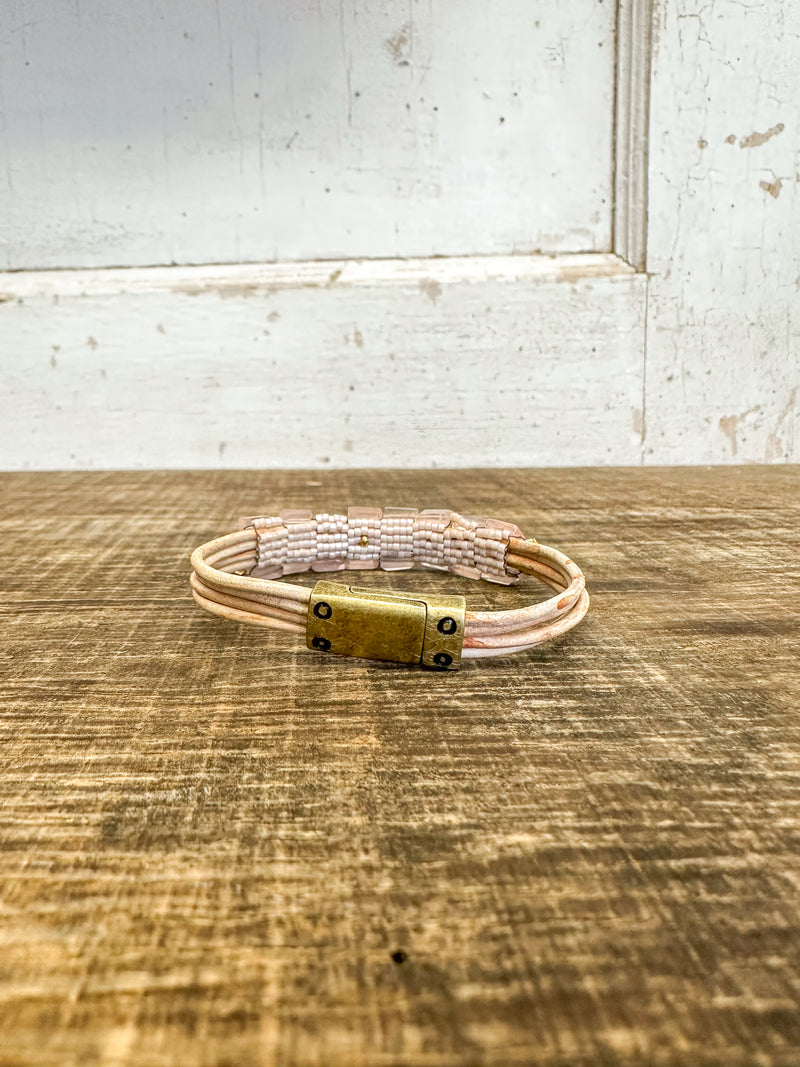 Rose Quartz and Vermeil Bracelet