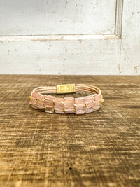 Rose Quartz and Vermeil Bracelet