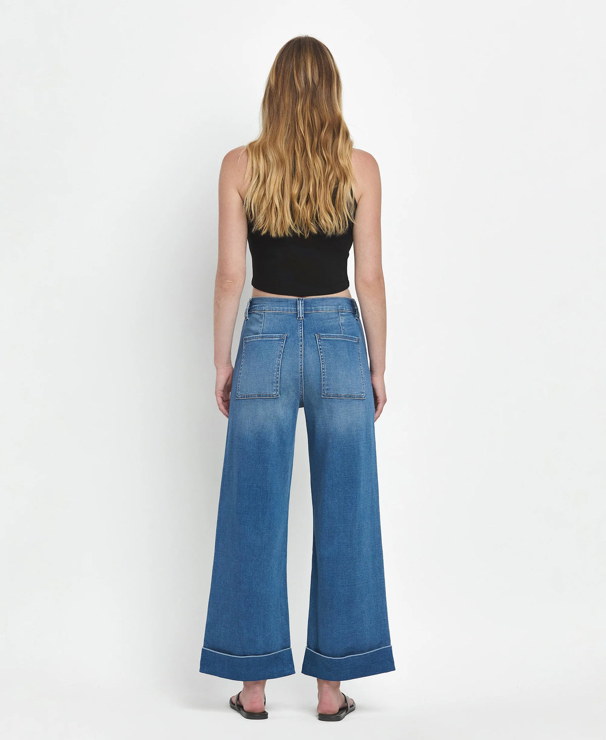 The Sally High Rise Super Soft Baggy Cuffed WIde Leg Jean