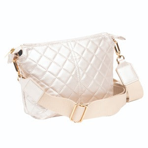 Emily Quilted Crossbody Bag - Champagne