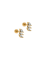Sierra CZ Gold Screwback Stud Earrings