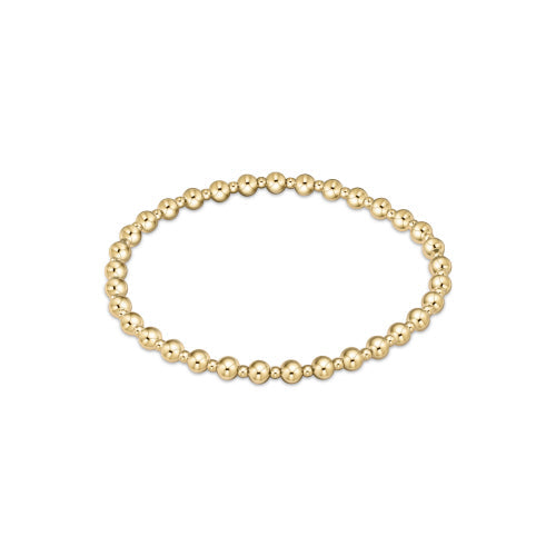 Extends - Classic Grateful Pattern 4mm Bead Bracelet - Gold