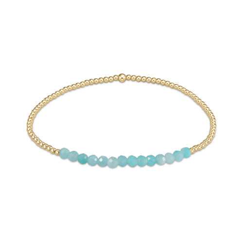 Gold Bliss 2mm Bead Bracelet - Amazonite