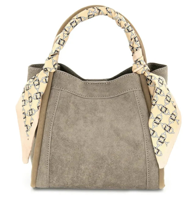 The Suede Bucket Bag - Taupe