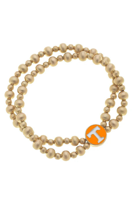 Tennessee Vols 2 Row Bead Stretch Bracelet