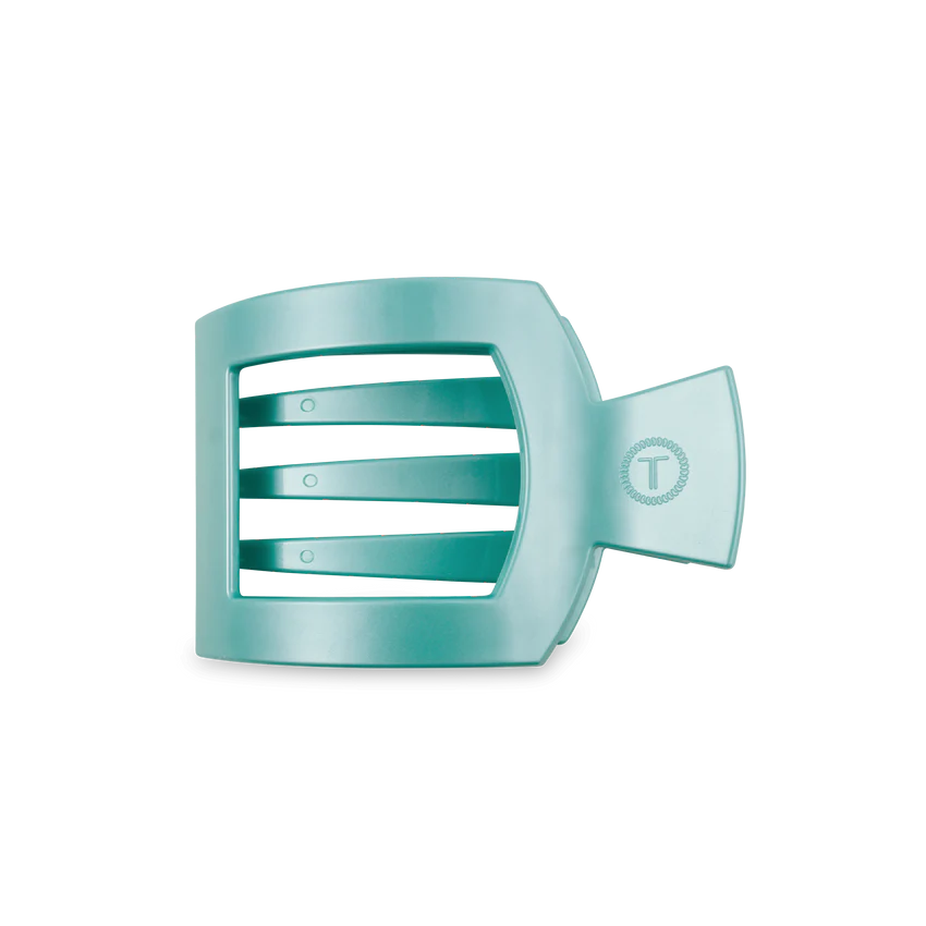 TELETIES - Totally Turquoise Medium Flat Square Hair Clip