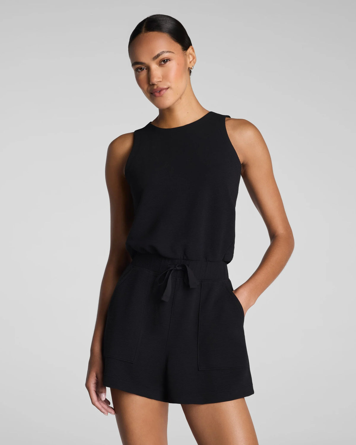 SPANX French Rib Romper - Very Black